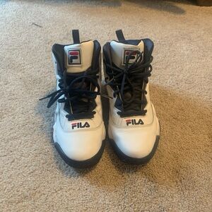 Fila Kids High-Top Sneakers - White and Black